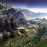 3D artwork: Alien world scape
