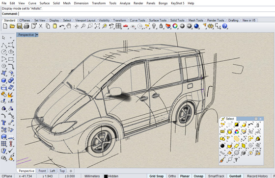 Rhino 3D vehicle modeling